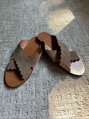 Chloe Lauren Suede Crisscross Sandle